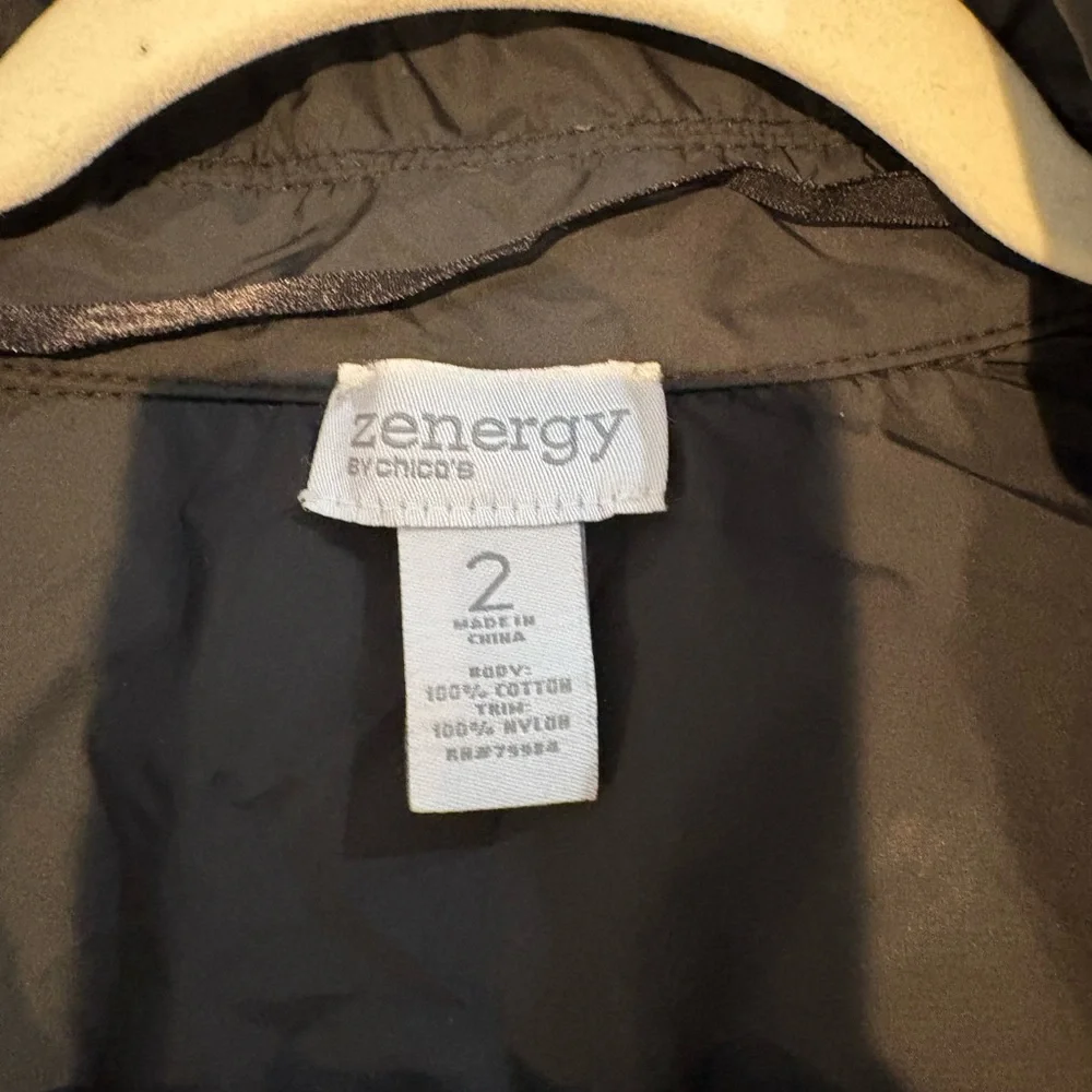 Zenergy by Chico's jacket, Animal Print Jacket with Black Accents‎ sise 2 =US 12